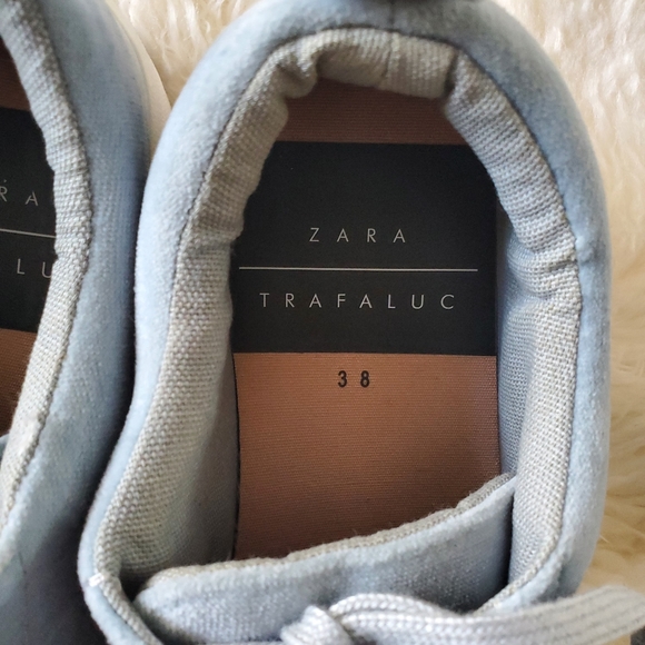 New Zara Platform Sneakers Sky Blue size 7.5 - Picture 4 of 4